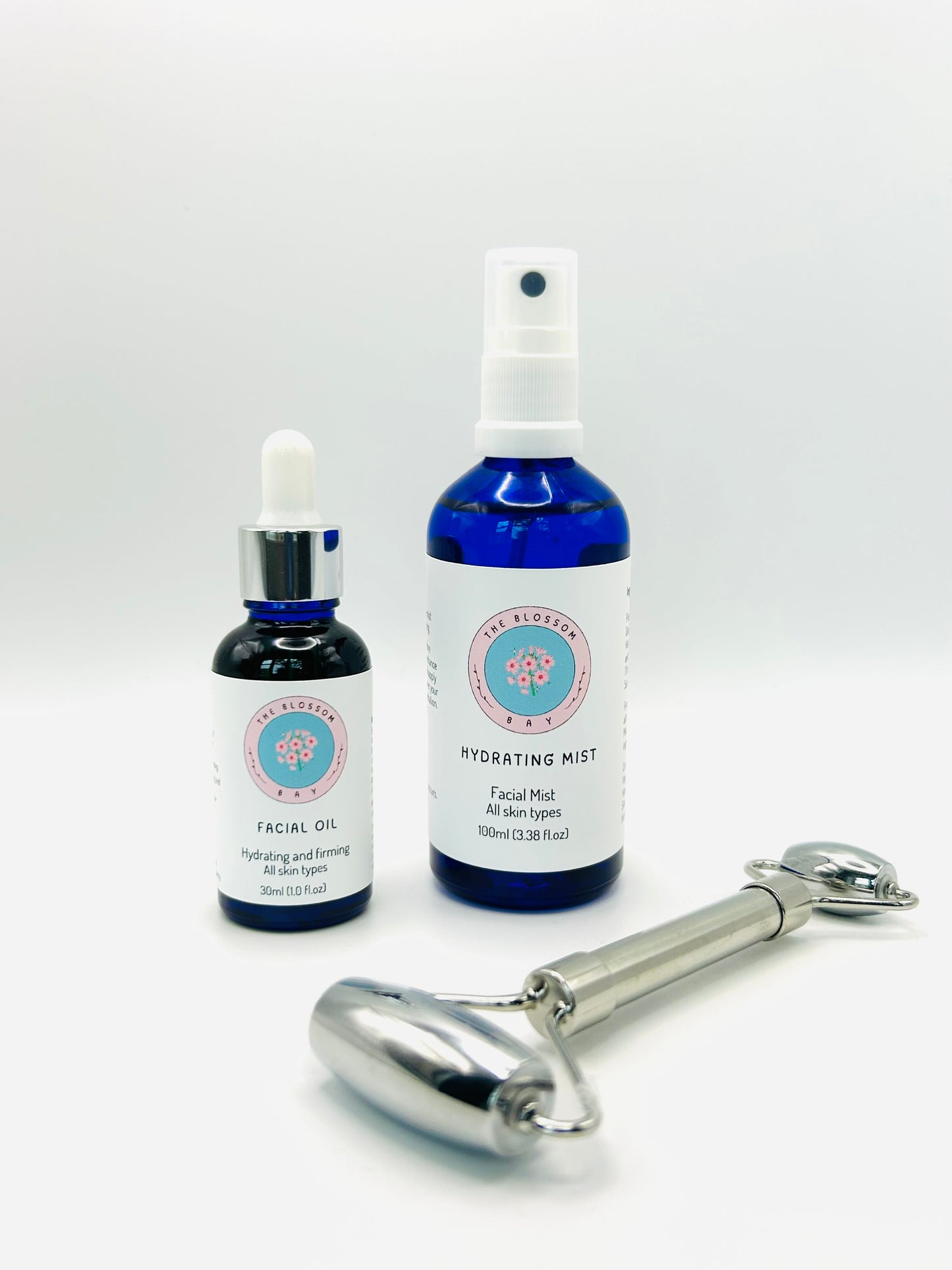 Radiance Ritual Bundle – Facial Oil, Hydrating Mist & Stainless Steel Facial Roller